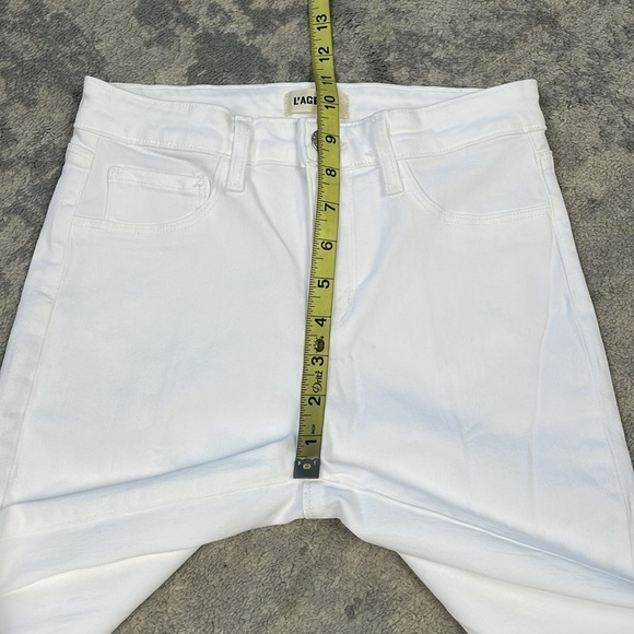 New L’Agence Selma High Rise Bootcut Jeans Blanc White Stretch Sz 25 - Picture 11 of 14